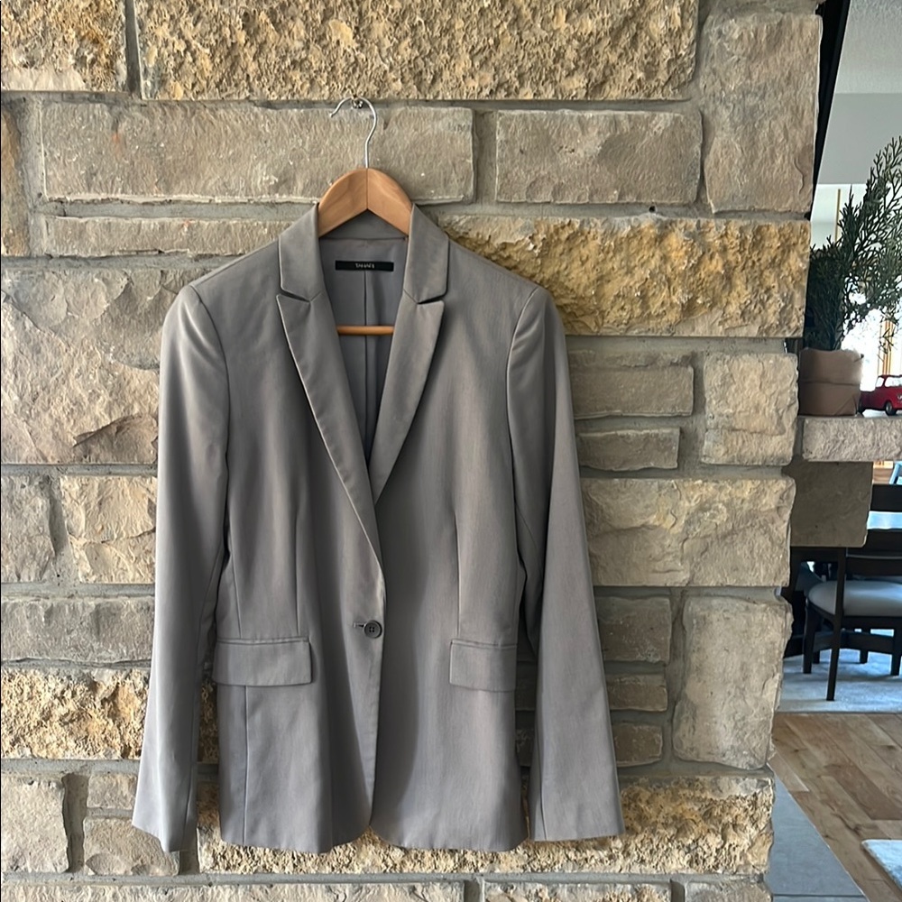 Y2K Tahari Gray Blazer Suit Jacket Size 8